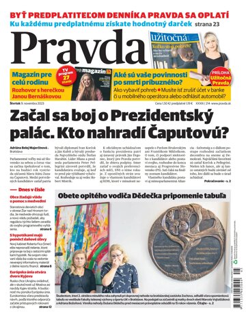 Obálka e-magazínu Pravda 9. 11. 2023