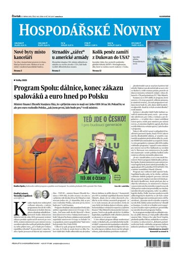 Obálka e-magazínu Hospodářské noviny 162 - 21.8.2025