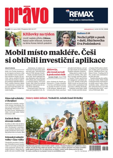 Obálka e-magazínu Deník Právo 24.8.2026