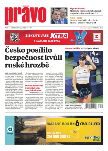 Obálka e-magazínu Deník Právo 4.9.2026
