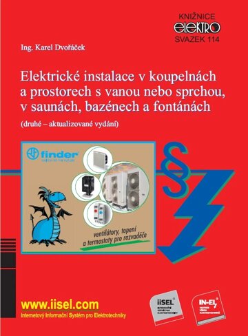 Obálka knihy Elektrické instalace v koupelnách a prostorech s vanou nebo sprchou, v saunách, bazénech a fontánách