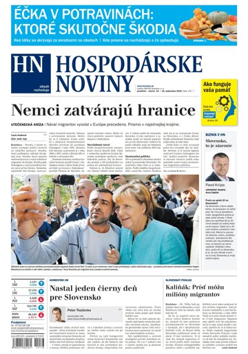 Obálka e-magazínu Hospodárske noviny 14.09.2015