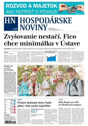 Obálka e-magazínu Hospodárske noviny 04.09.2017