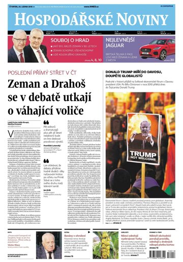 Obálka e-magazínu Hospodářské noviny 018 - 25.1.2018