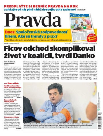 Obálka e-magazínu Pravda 10. 9. 2019