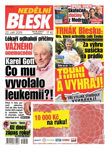 Obálka e-magazínu Nedělní Blesk 22.9.2019