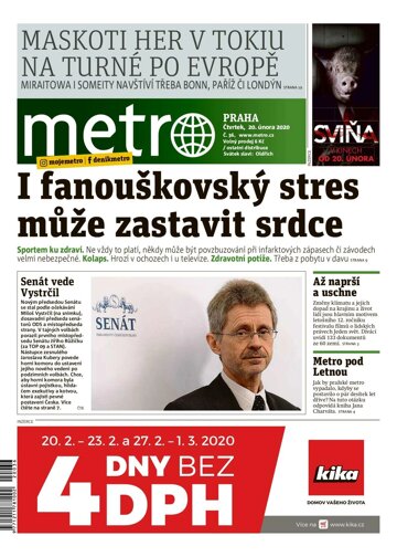 Obálka e-magazínu deník METRO 20.2.2020