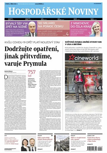 Obálka e-magazínu Hospodářské noviny 193 - 6.10.2020