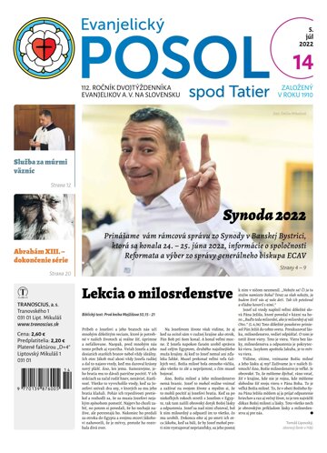 Obálka e-magazínu Evanjelický posol spod Tatier 14/2022