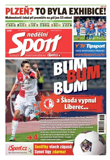 Obálka e-magazínu Nedělní Sport 22.2.2015