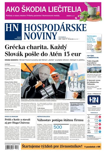 Obálka e-magazínu Hospodárske noviny 17.07.2015