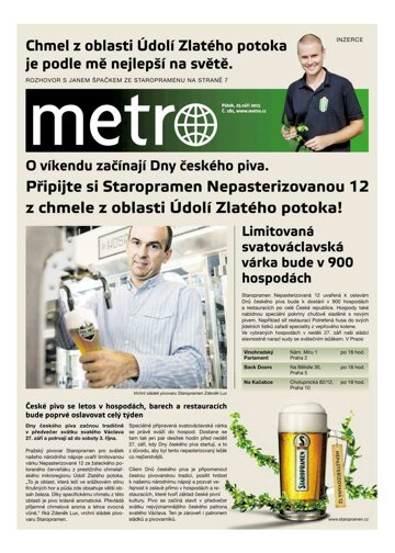 Obálka e-magazínu deník METRO 25.9.2015
