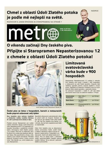 Obálka e-magazínu deník METRO 25.9.2015