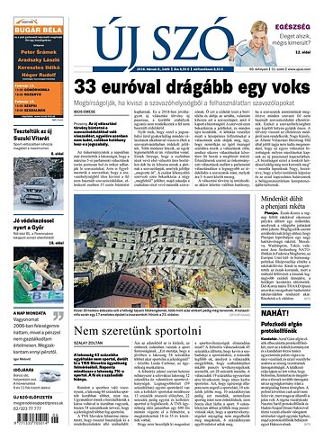 Obálka e-magazínu Új Szó 8.2.2016