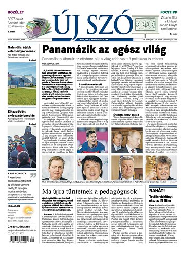 Obálka e-magazínu Új Szó 5.4.2016