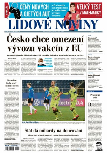 Obálka e-magazínu Lidové noviny 25.3.2021