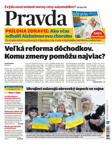 Obálka e-magazínu Pravda 14. 11. 2022