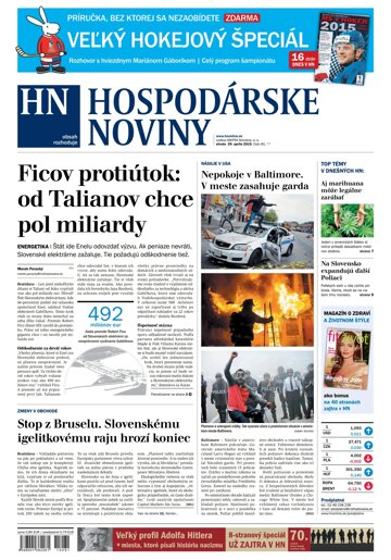 Obálka e-magazínu Hospodárske noviny 29.04.2015