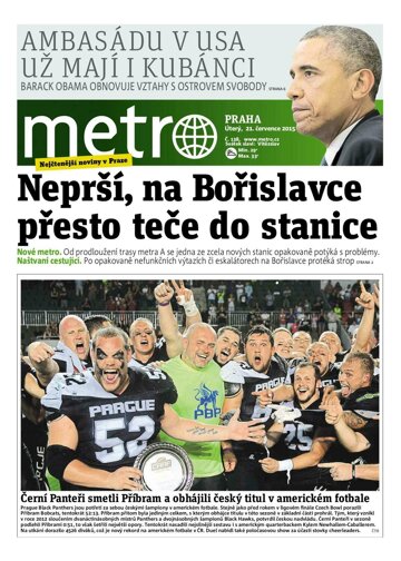 Obálka e-magazínu deník METRO 21.7.2015