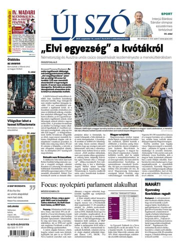 Obálka e-magazínu Új Szó 16.9.2015