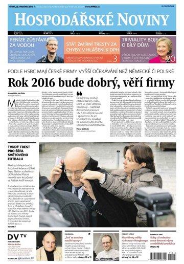 Obálka e-magazínu Hospodářské noviny 246 - 22.12.2015