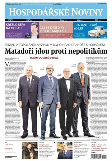 Obálka e-magazínu Hospodářské noviny 216 - 8.11.2017