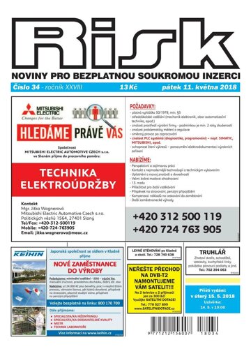 Obálka e-magazínu Risk 34/2018