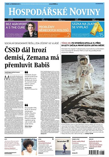 Obálka e-magazínu Hospodářské noviny 135 - 16.7.2019