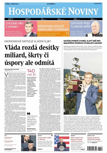 Obálka e-magazínu Hospodářské noviny 150 - 5.8.2020