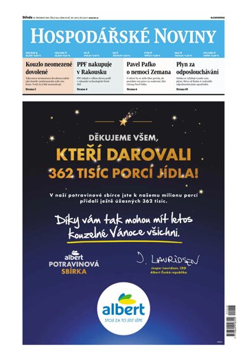 Obálka e-magazínu Hospodářské noviny 246 - 22.12.2021
