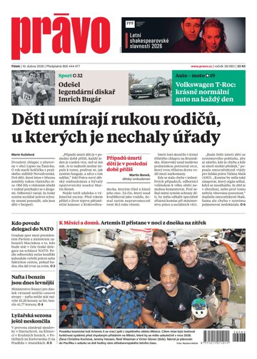 Obálka e-magazínu Deník Právo 10.4.2026