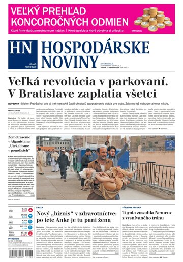Obálka e-magazínu Hospodárske noviny 27.10.2015