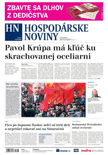Obálka e-magazínu Hospodárske noviny 08.11.2017
