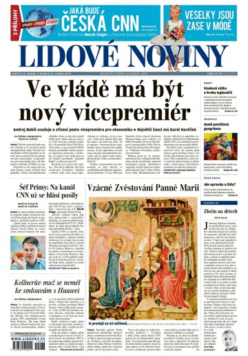 Obálka e-magazínu Lidové noviny 13.4.2019