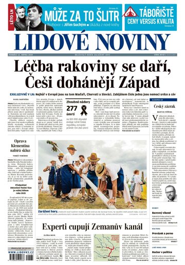 Obálka e-magazínu Lidové noviny 12.8.2019