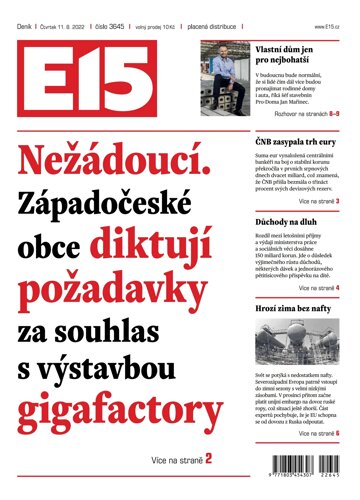 Obálka e-magazínu E15 11.8.2022