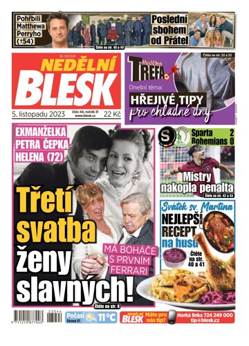 Obálka e-magazínu Nedělní Blesk 5.11.2023