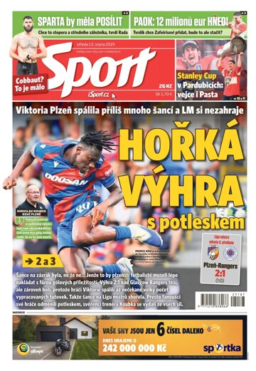 Obálka e-magazínu Sport 13.8.2025