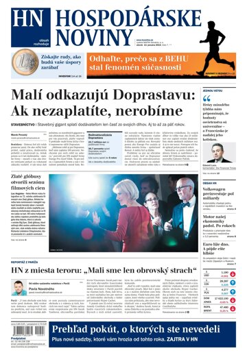 Obálka e-magazínu Hospodárske noviny 13.01.2015