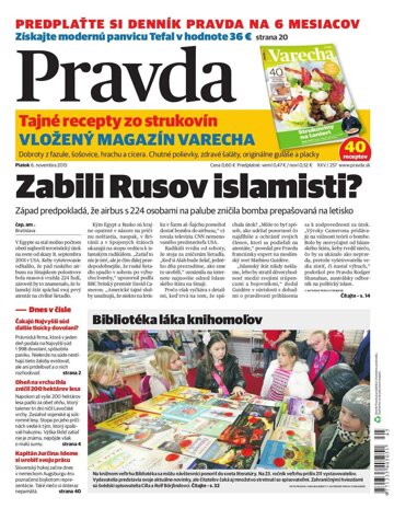 Obálka e-magazínu Pravda 6. 11. 2015