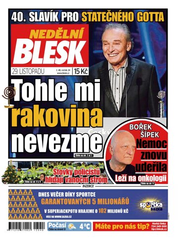 Obálka e-magazínu Nedělní Blesk 29.11.2015