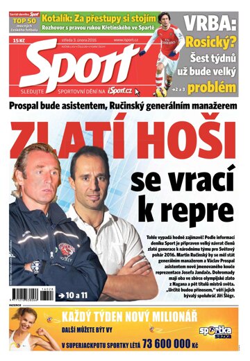 Obálka e-magazínu Sport 3.2.2016