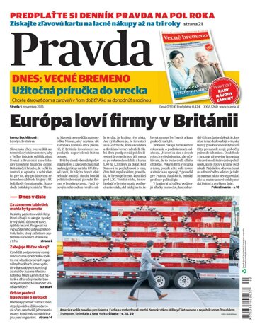 Obálka e-magazínu Pravda 9. 11. 2016
