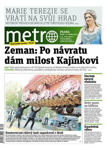 Obálka e-magazínu deník METRO 12.5.2017