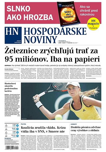 Obálka e-magazínu Hospodárske noviny 07.07.2017