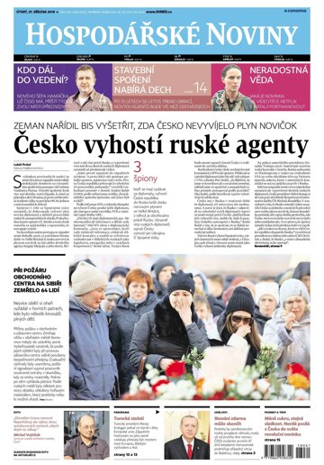 Obálka e-magazínu Hospodářské noviny 061 - 27.3.2018