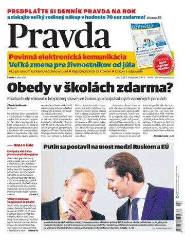 Obálka e-magazínu Pravda 6. 6. 2018