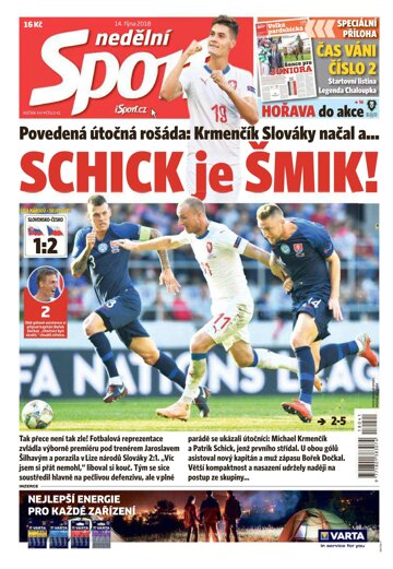 Obálka e-magazínu Nedělní Sport 14.10.2018