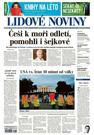 Obálka e-magazínu Lidové noviny 22.6.2019