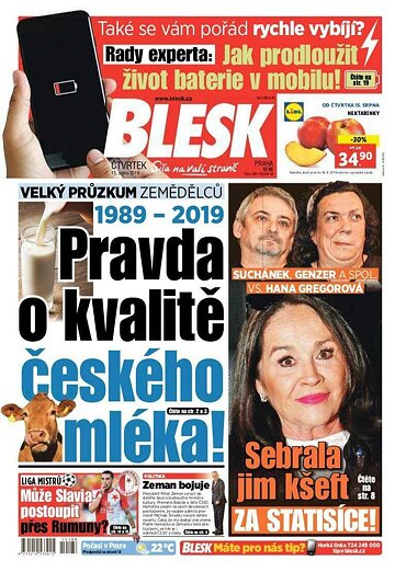 Obálka e-magazínu Blesk 15.8.2019